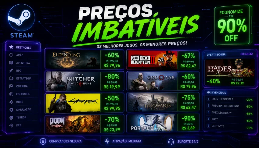 Steam gamer, 22 jogos épicos, preço insano!