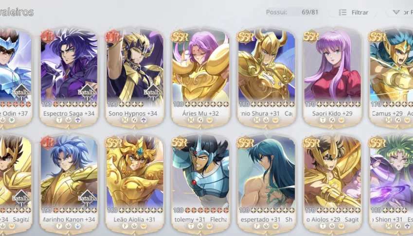 Conta TOP 10 InterServer Saint Seiya EX