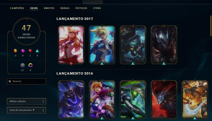 Conta de League of Legends Diamante 5