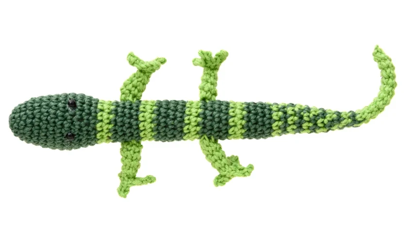 Lagartixa Verde em Crochê Amigurumi