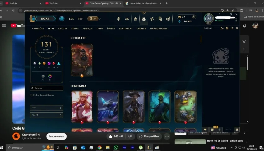 Conta League of Legends Nivel 300 muitas skins