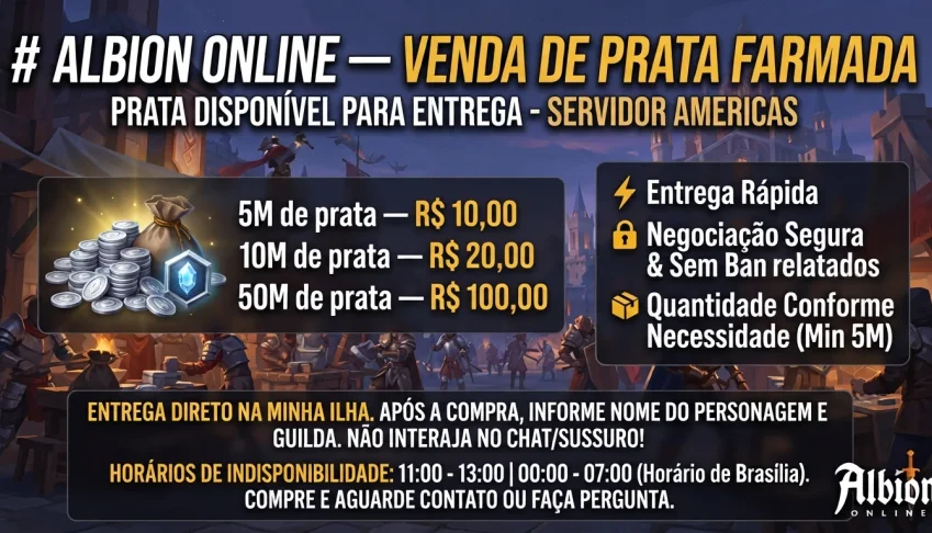 Albion Online Prata | Entrega Rapida. Disponivel 24 horas.
