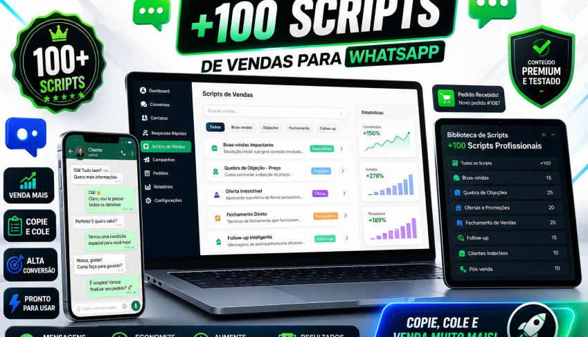 +100 Scripts de Vendas WhatsApp 💬🚀