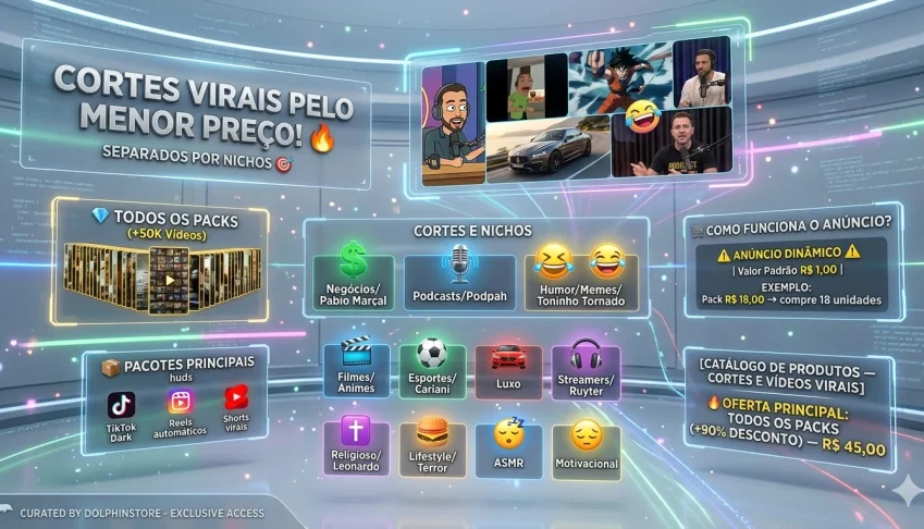 🔥 +50 Mil Cortes/Vídeos Virais Prontos Para Postar 🚀 Packs