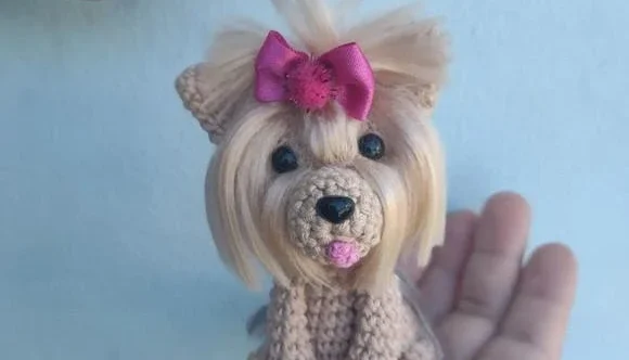 Chaveiro Yorkshire Terrier em Crochê