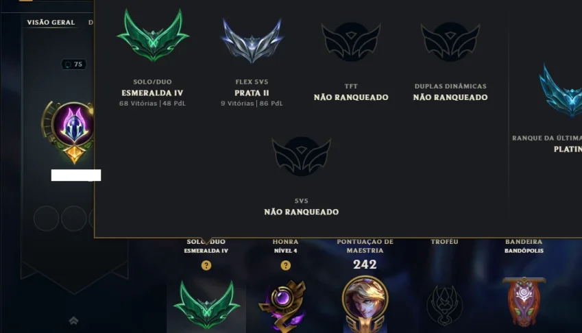 Esmeralda 4 com 125 Champs e 49 Skins