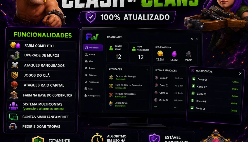 Bot para Clash of Clans atualizado 2026 - 30 dias