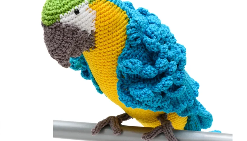 Arara Canindé em Amigurumi