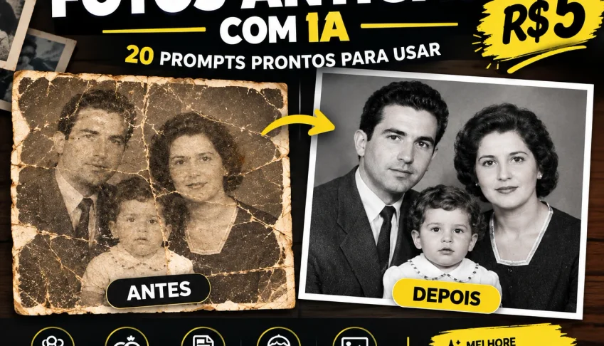 💎 20 Prompts de Restauração de Fotos com IA