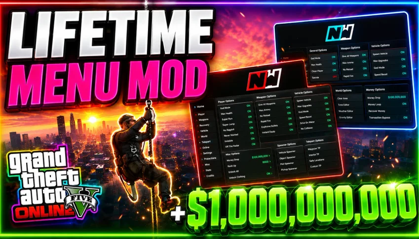 GTA 5 Mod Menu Online Dinheiro Infinito e + de 100 Funções