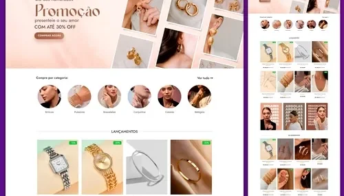 Template Loja amorel joias - Feito com wordpress + Elementor