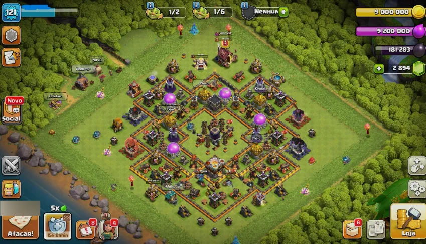 Clash of Clans CV11 | CV10 FULL | 2,9K Gemas | Antiga