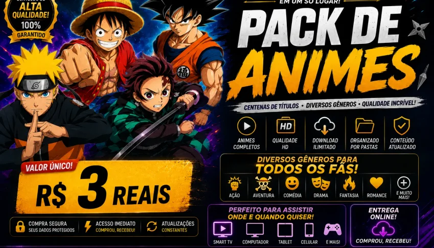 Pack De Vídeos De Animes Virais