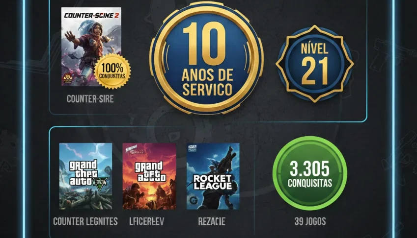 Conta Steam Antiga | 10 Anos de Serviço | Nível 21 |