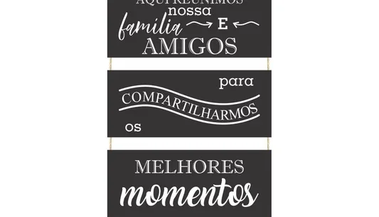 Placas MDF Família e Amigos - 4 Peças
