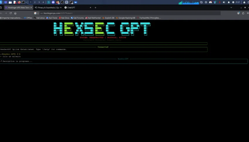 Vps Com Hexsec (Ia Sem Filtro) Api Infinita