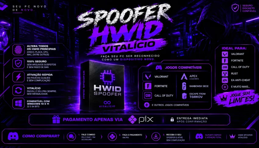 Spoofer Hwid Vitalício - Acesso Permanente