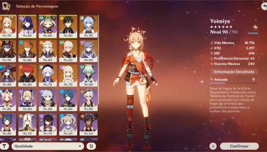 Conta AR 56 com 19 itens 5*: 16 personagens 5* e 3 armas 5*
