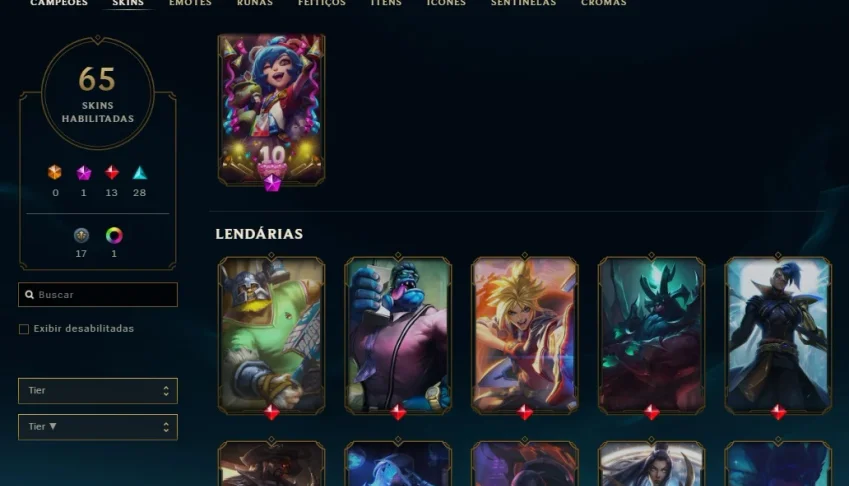 conta lvl 200 - 65 skins