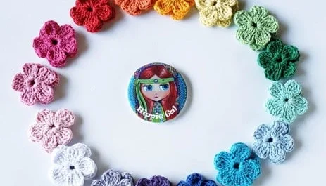 Flor de Crochê Aplique (kit com 30 Un.)