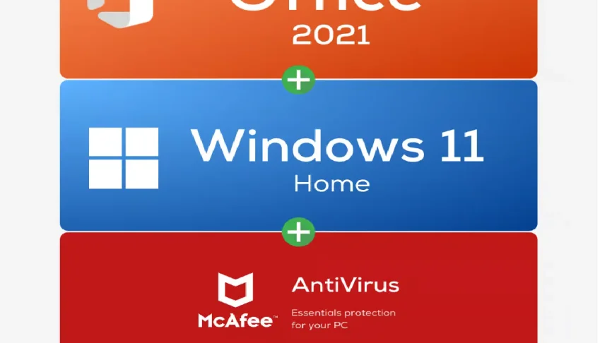 Office Professional Plus 2021 + Windows 11 pro +McAfee AV