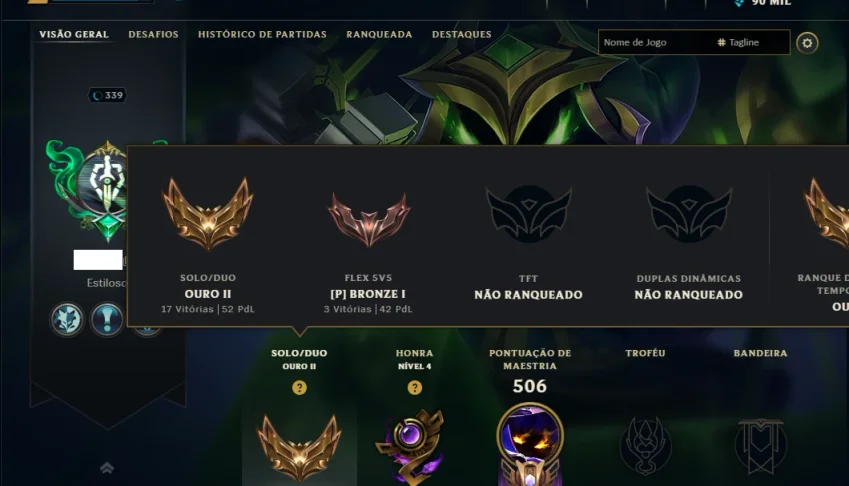 Ouro 2 com TODOS os Champs e 175 Skins ( MID / ADC / JG )