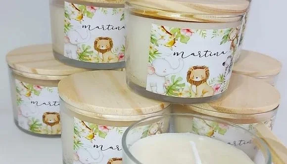Vela Aromática Safari Maternidade Aniversário