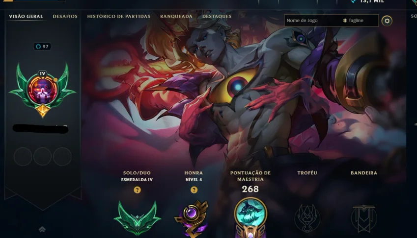 Conta Lol Esmeralda - Muitas Skins Lendarias E Mitica