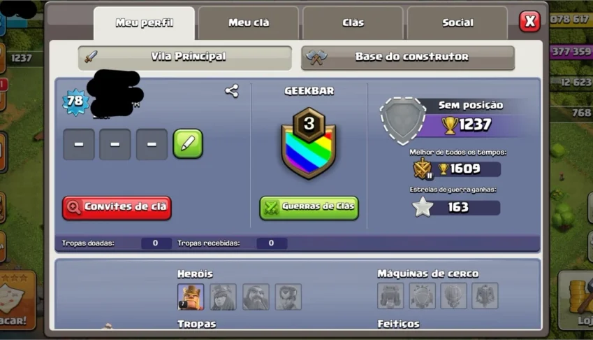 Clash of clans cv 8 - semifull, baratinho