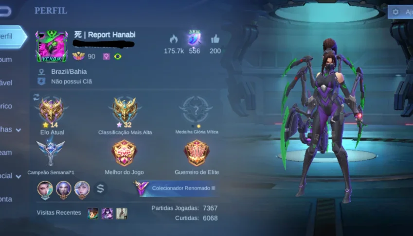 Conta de ml, level 90 celestial, bastante skins