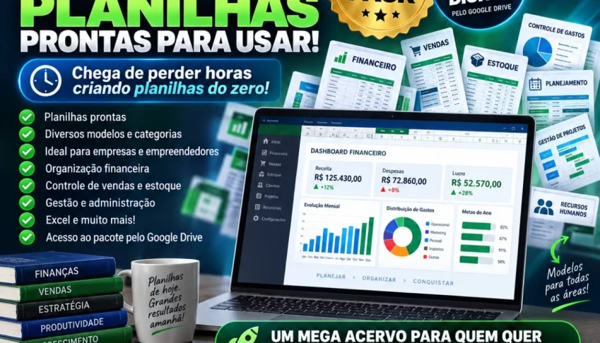 +15 Mil Planilhas Prontas Para Usar – Mega Pack Digital