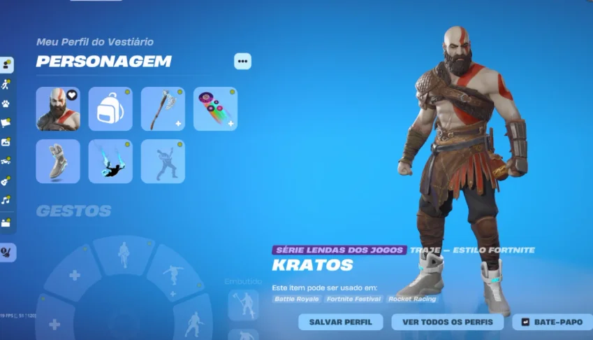 Conta Rara Fortnite | Pacote Kratos + Machado Leviatã + Lara
