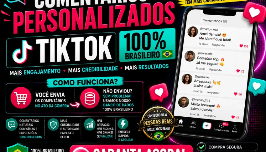 🚀 Comentários Personalizados Para Tiktok 100% 🇧🇷 🚀