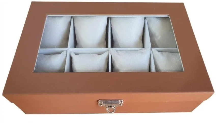 Caixa Caramelo para 8 Relógios ou Pulseiras
