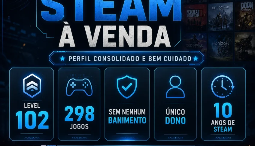 Conta steam lv 102 com 298 jogos + csgo full legit