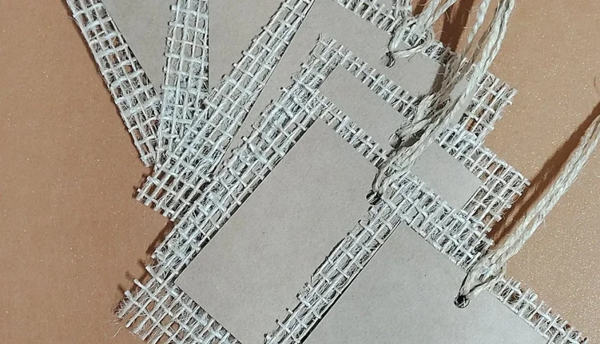 Kit Tag Kraft com Tela de Juta - 10 Unidades