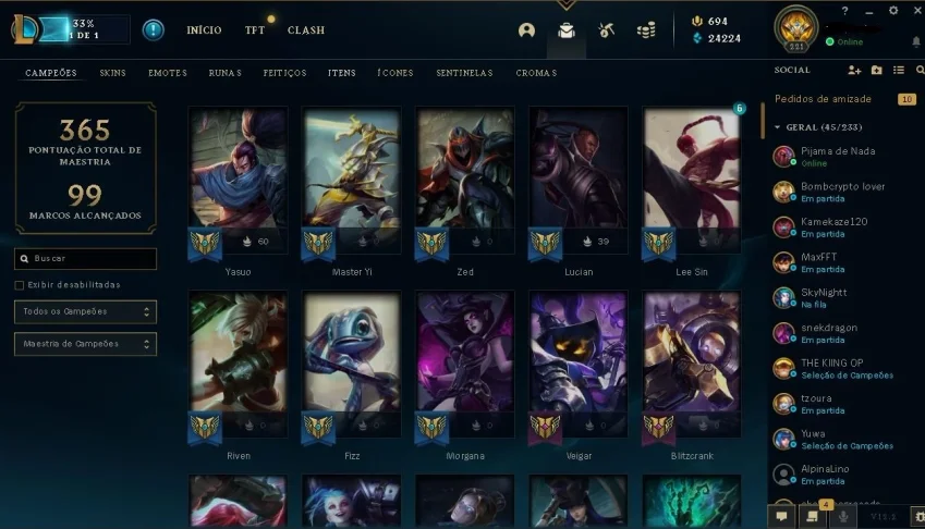 CONTA DE LOL COM SKIN