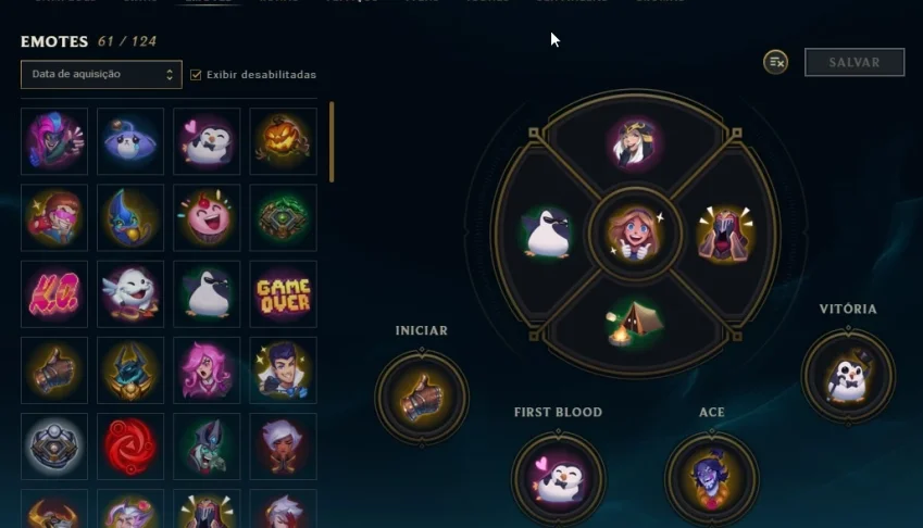 Conta League of Legends com MMR alto e 125 skins