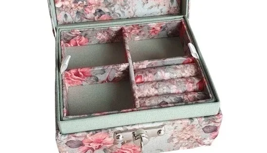 Mini Porta-Joias Floral para Viagem