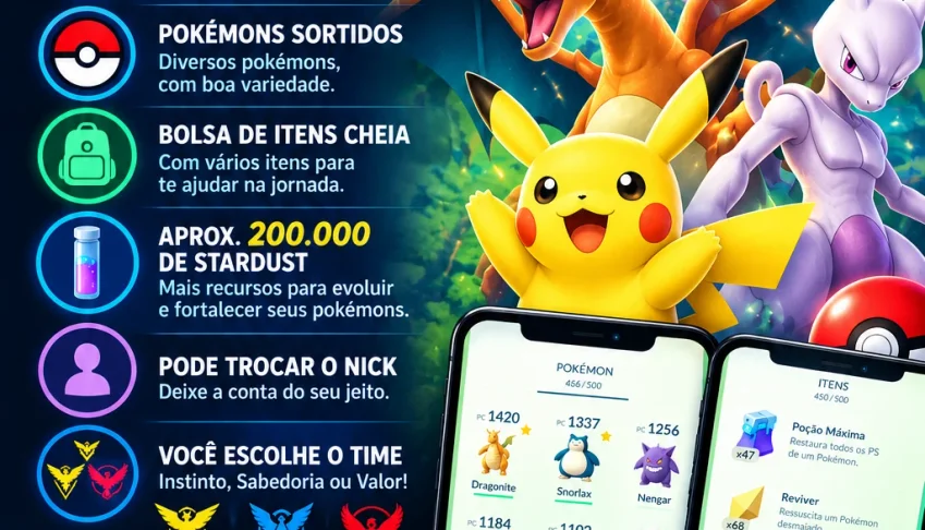 🔥 Pokémon GO Conta Lv. 25 | 200k Stardust |Nick e  Sem Time