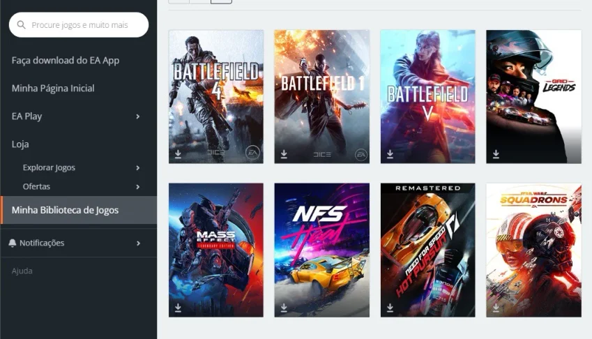 Conta com bf4, bf1,bf5, grid legends...