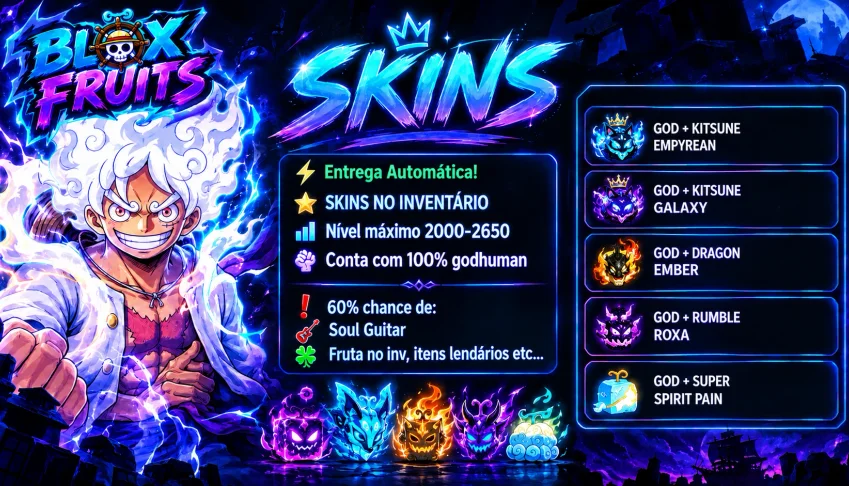 🔥 Contas Blox Fruits - Skins Exclusivas