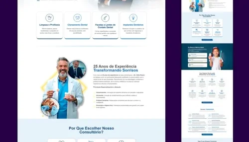 Landing Page de Serviços Odontologia - Elementor Template wp