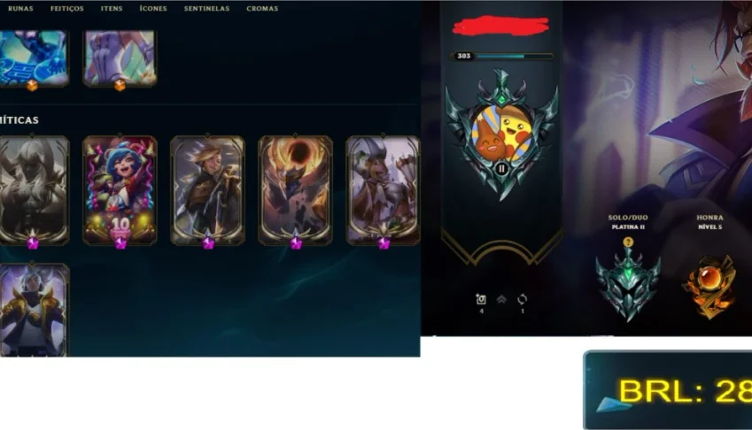 Conta Platina 2 com 253 Skins (2 ultimate/6 Prestígio...)