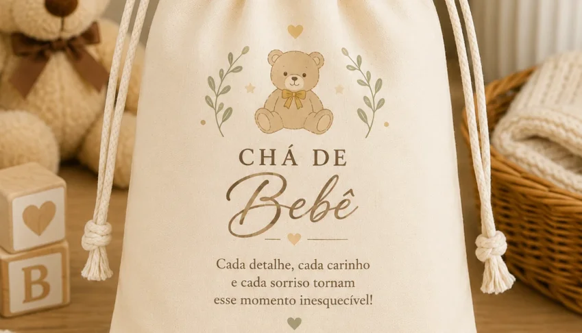 Saquinho de Algodão Cru Personalizado 20x25 cm