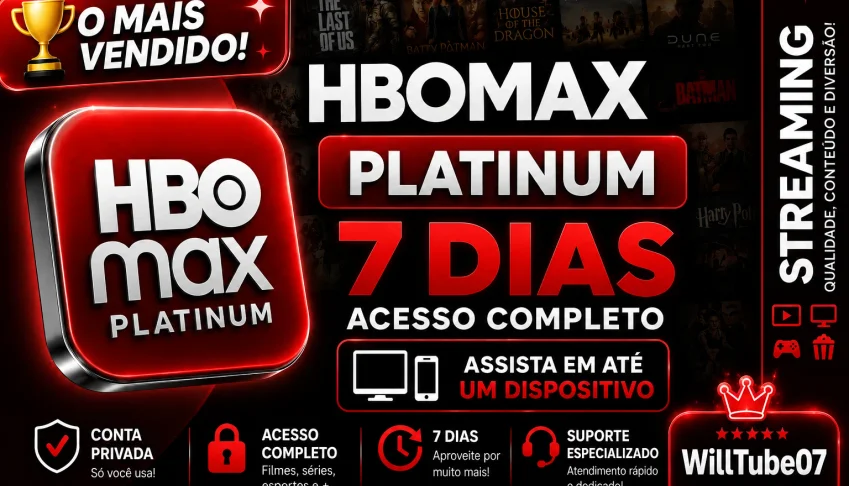 🚀 Hbo Max - Platinum | Tela Privada | Acesso: 7 Dias