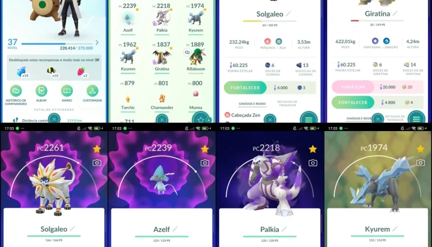 Pokémon GO Lv.37 | 2 Solgaleo | 2 Kyurem | Palkia | Q385