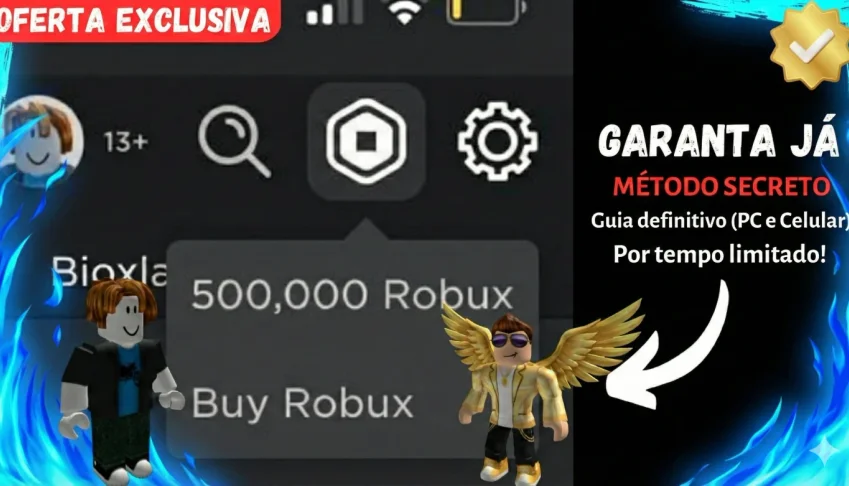 Robux Fácil (PC e Celular) 2026 - Entrega automática