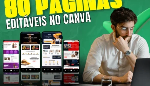 80 páginas de vendas no Canva + 5 Bônus