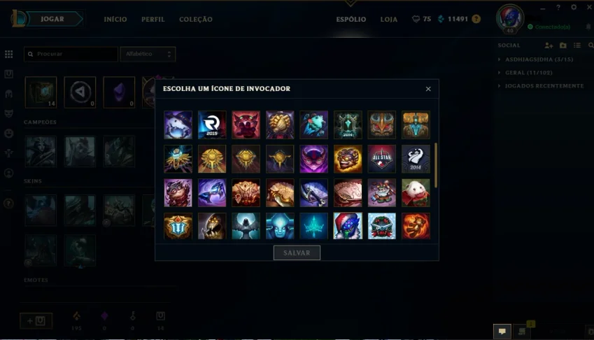 Conta league of legends plat2
